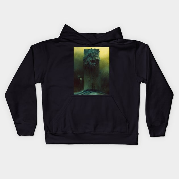 Beksinski Kids Hoodie by QualityArtFirst